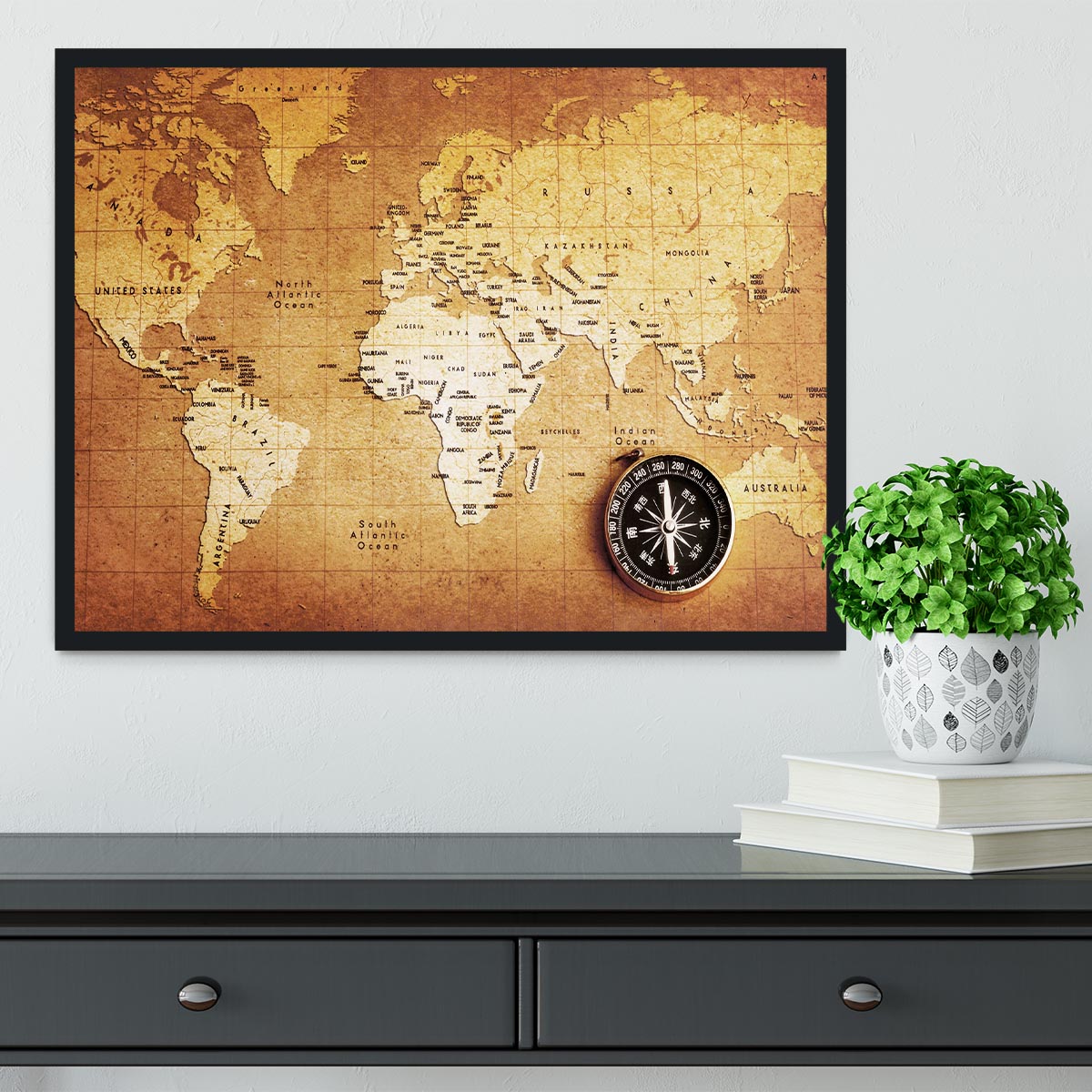 Treasure map background Framed Print - Canvas Art Rocks - 2