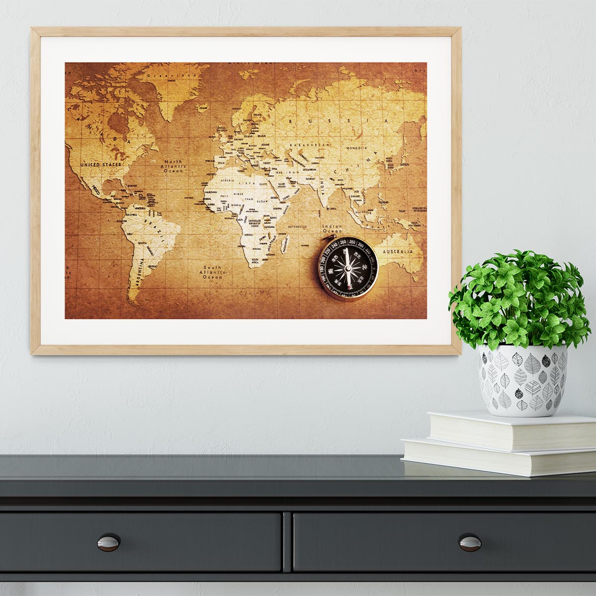 Treasure map background Framed Print - Canvas Art Rocks - 3