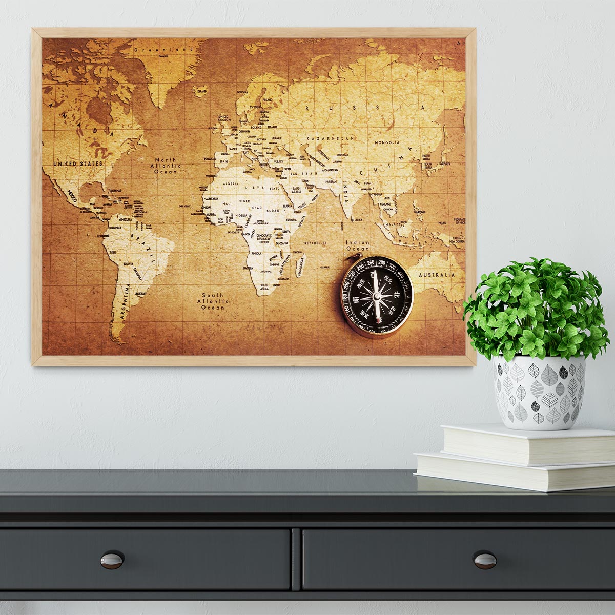 Treasure map background Framed Print - Canvas Art Rocks - 4