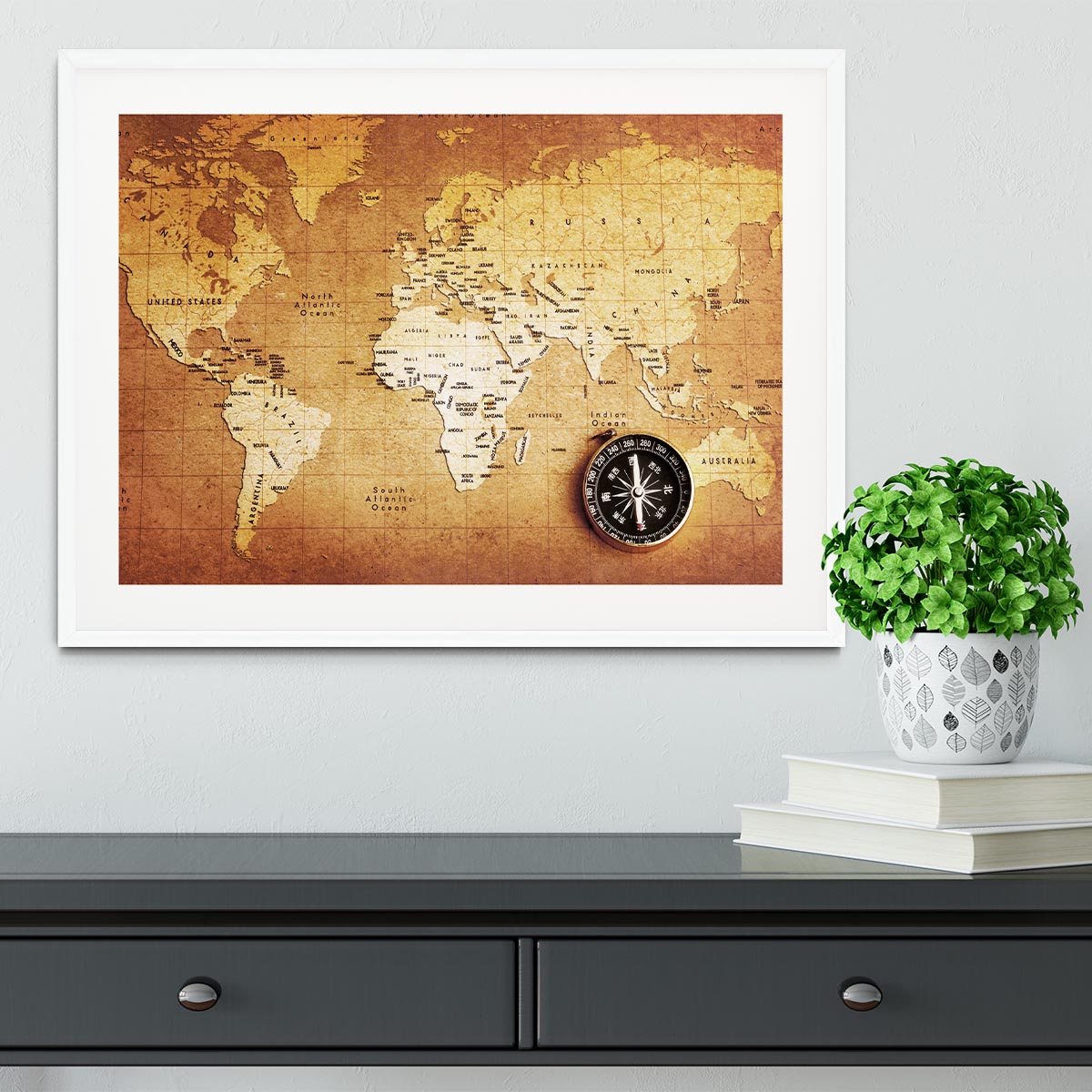 Treasure map background Framed Print - Canvas Art Rocks - 5