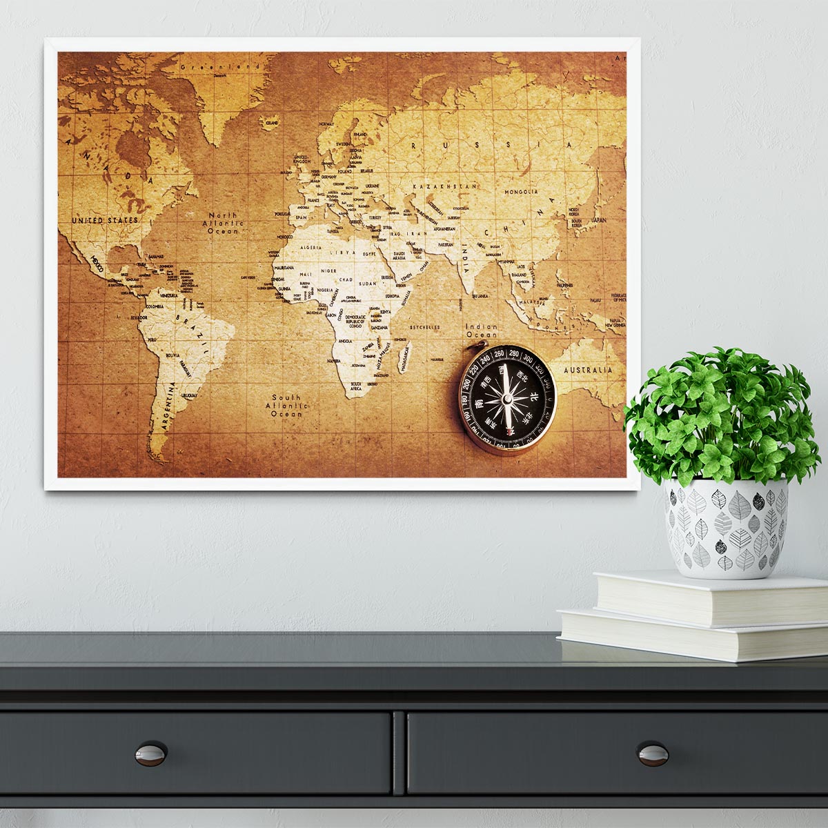 Treasure map background Framed Print - Canvas Art Rocks -6
