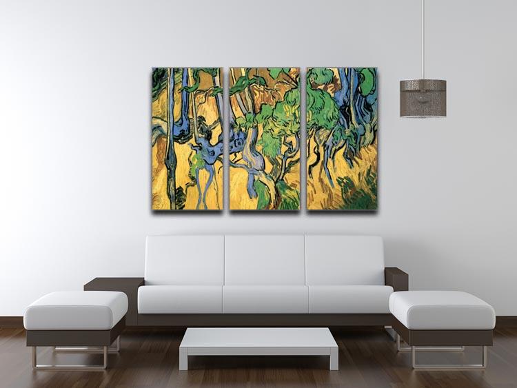 Tree Roots and Trunks by Van Gogh 3 Split Panel Canvas Print - Canvas Art Rocks - 4