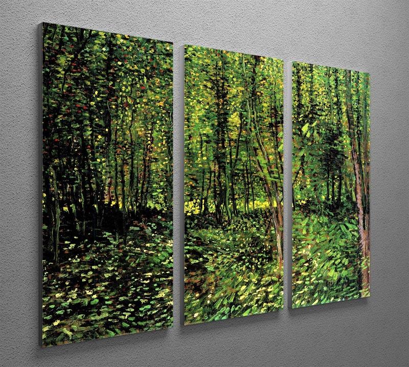 Trees and Undergrowth 2 by Van Gogh 3 Split Panel Canvas Print - Canvas Art Rocks - 4