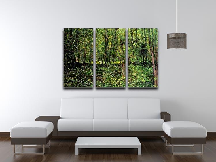 Trees and Undergrowth 2 by Van Gogh 3 Split Panel Canvas Print - Canvas Art Rocks - 4