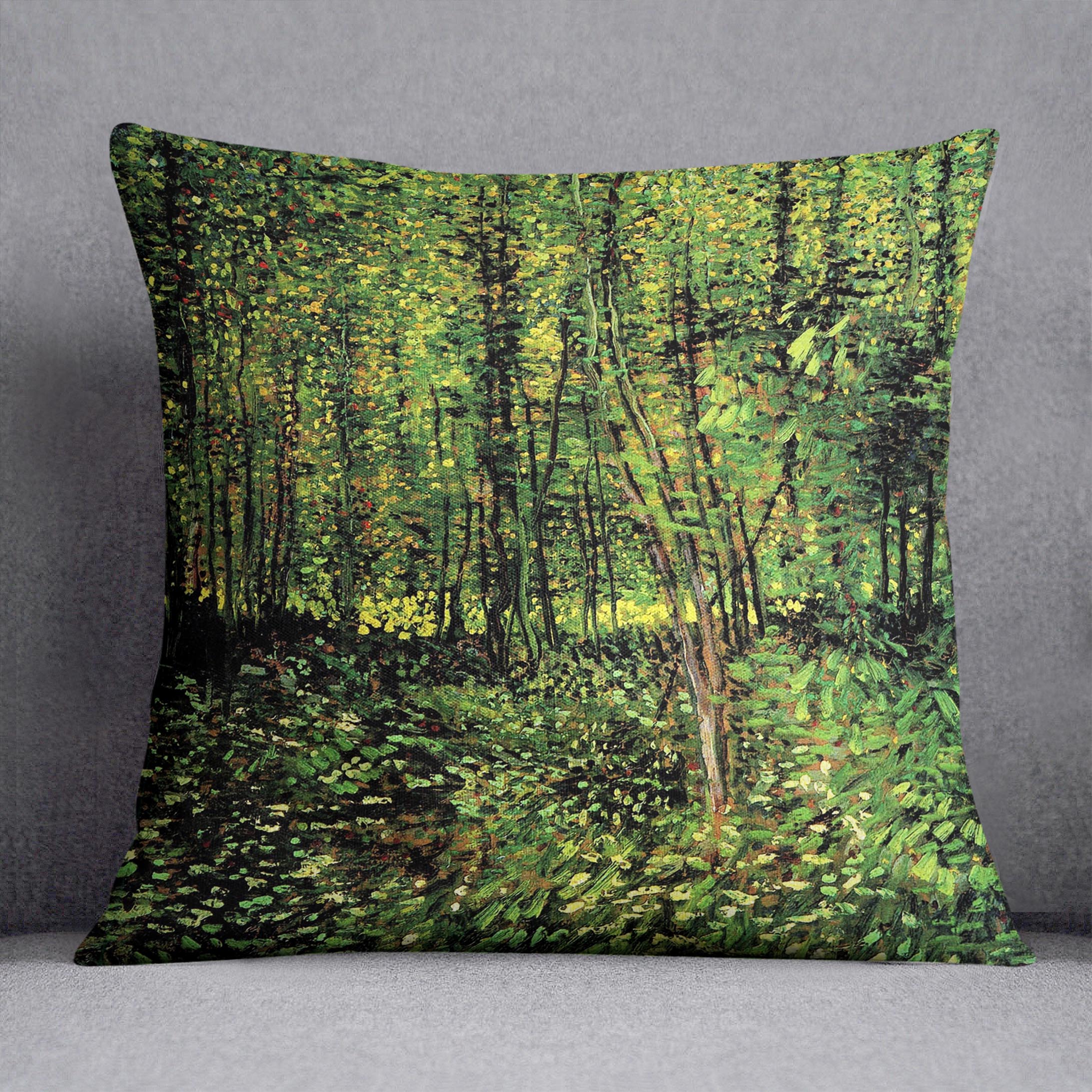 Trees and Undergrowth 2 by Van Gogh Cushion