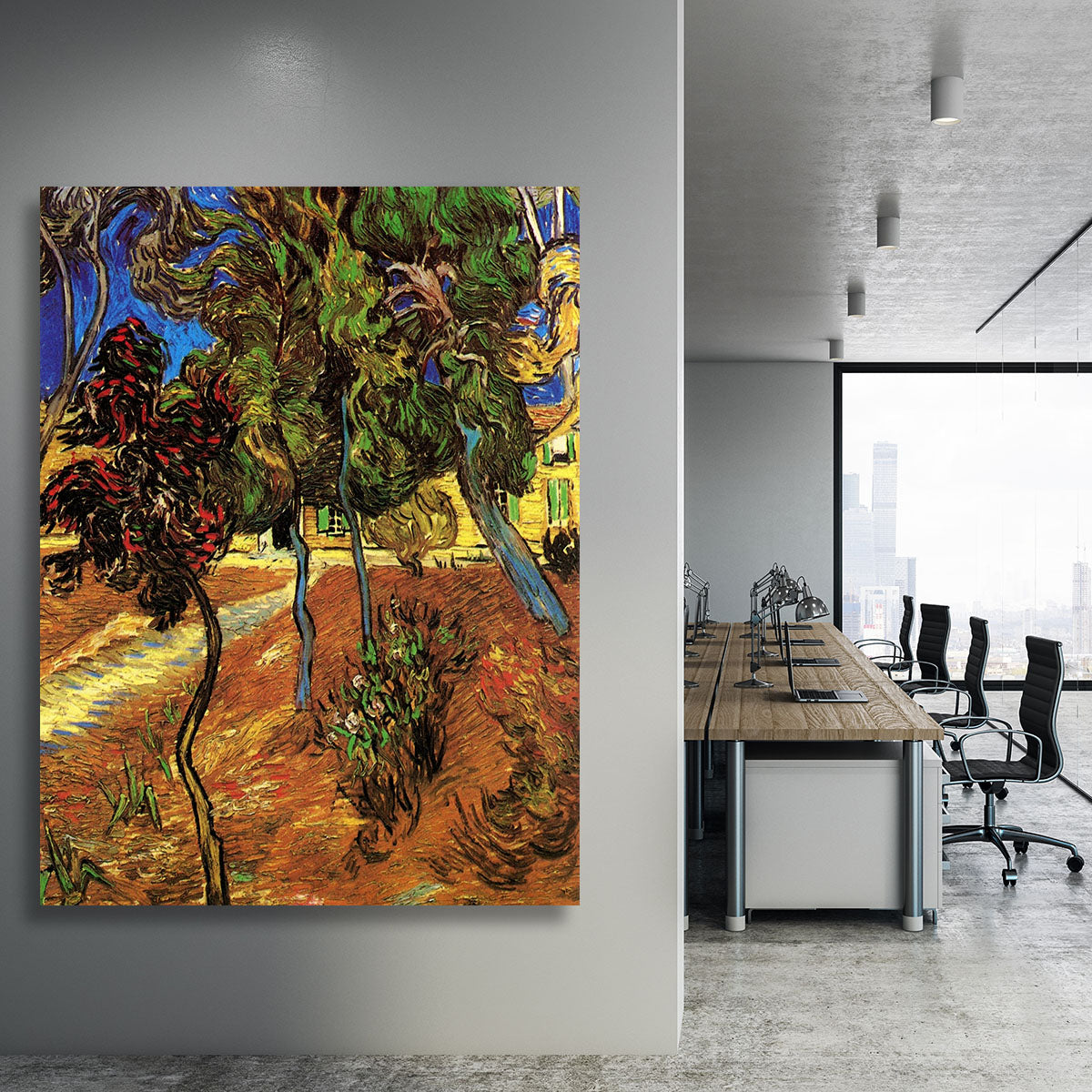 Trees in the Garden of Saint-Paul Hospital 2 by Van Gogh Canvas Print or Poster - Canvas Art Rocks - 3