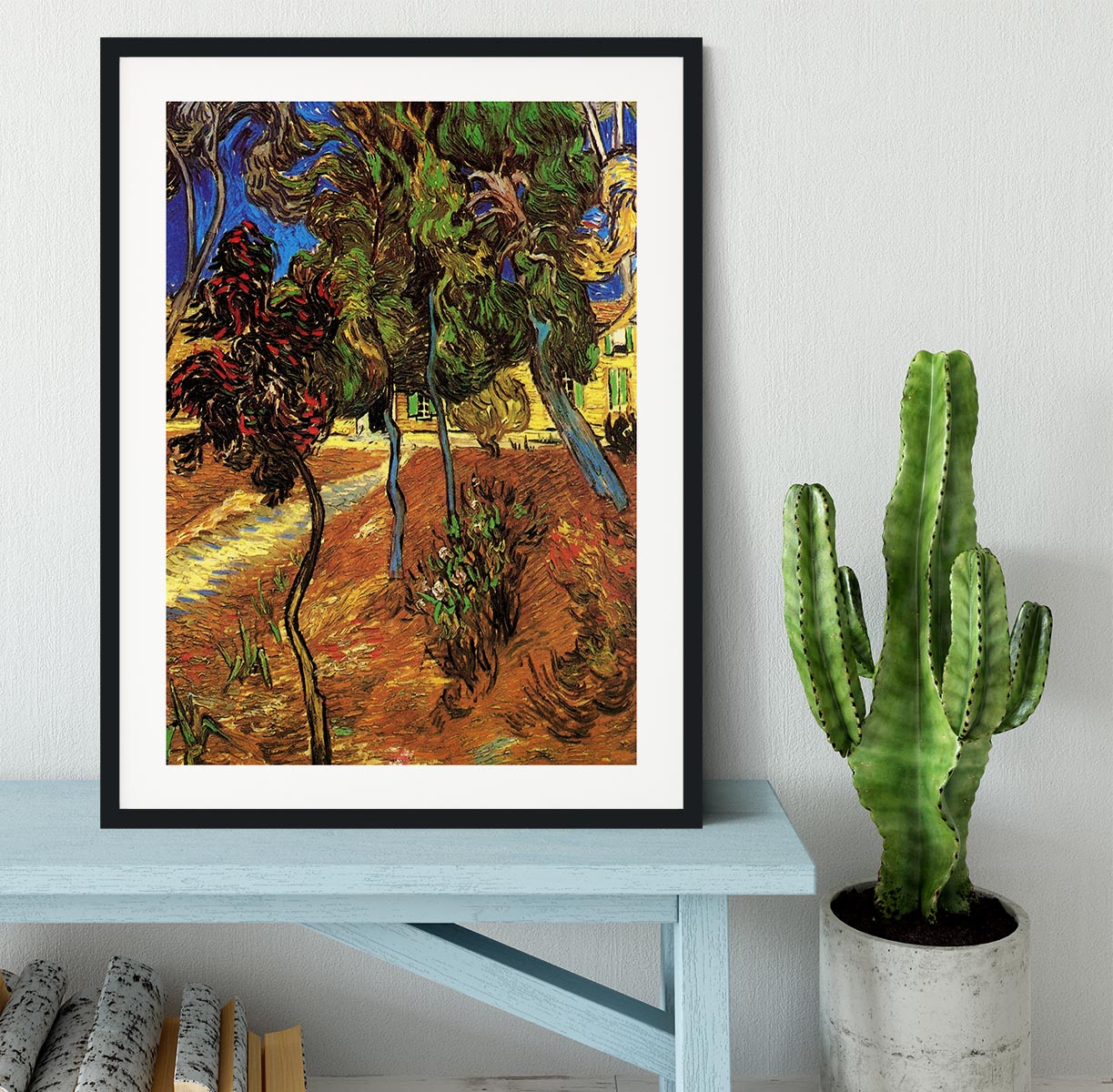 Trees in the Garden of Saint-Paul Hospital 2 by Van Gogh Framed Print - Canvas Art Rocks - 1