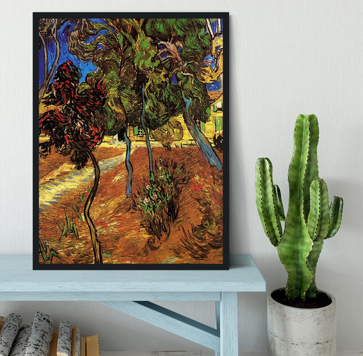 Trees in the Garden of Saint-Paul Hospital 2 by Van Gogh Framed Print - Canvas Art Rocks - 2