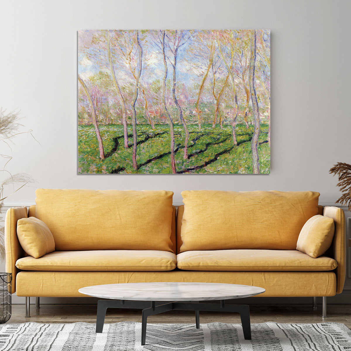 Trees in winter look at Bennecourt by Monet Canvas Print or Poster - Canvas Art Rocks - 4