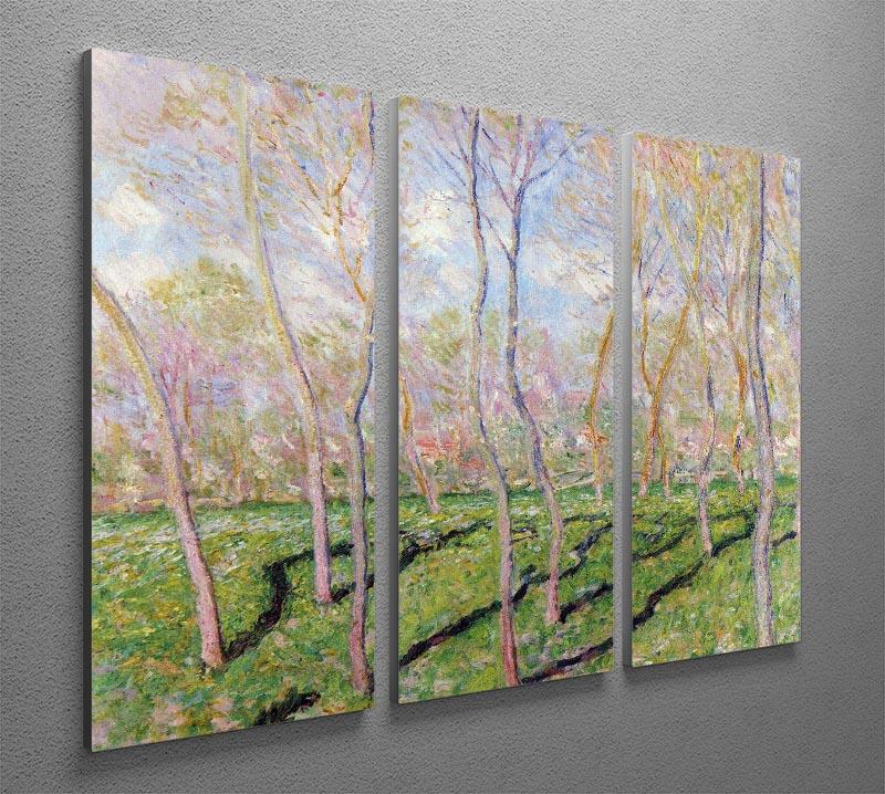 Trees in winter look at Bennecourt by Monet Split Panel Canvas Print - Canvas Art Rocks - 4