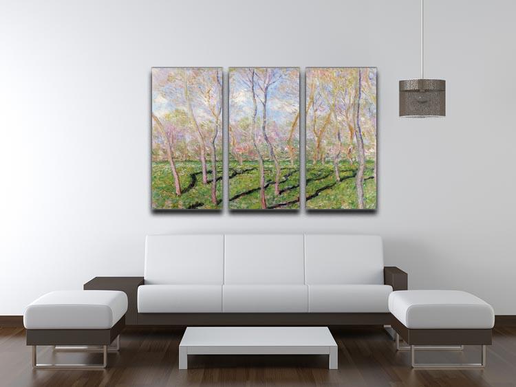 Trees in winter look at Bennecourt by Monet Split Panel Canvas Print - Canvas Art Rocks - 4