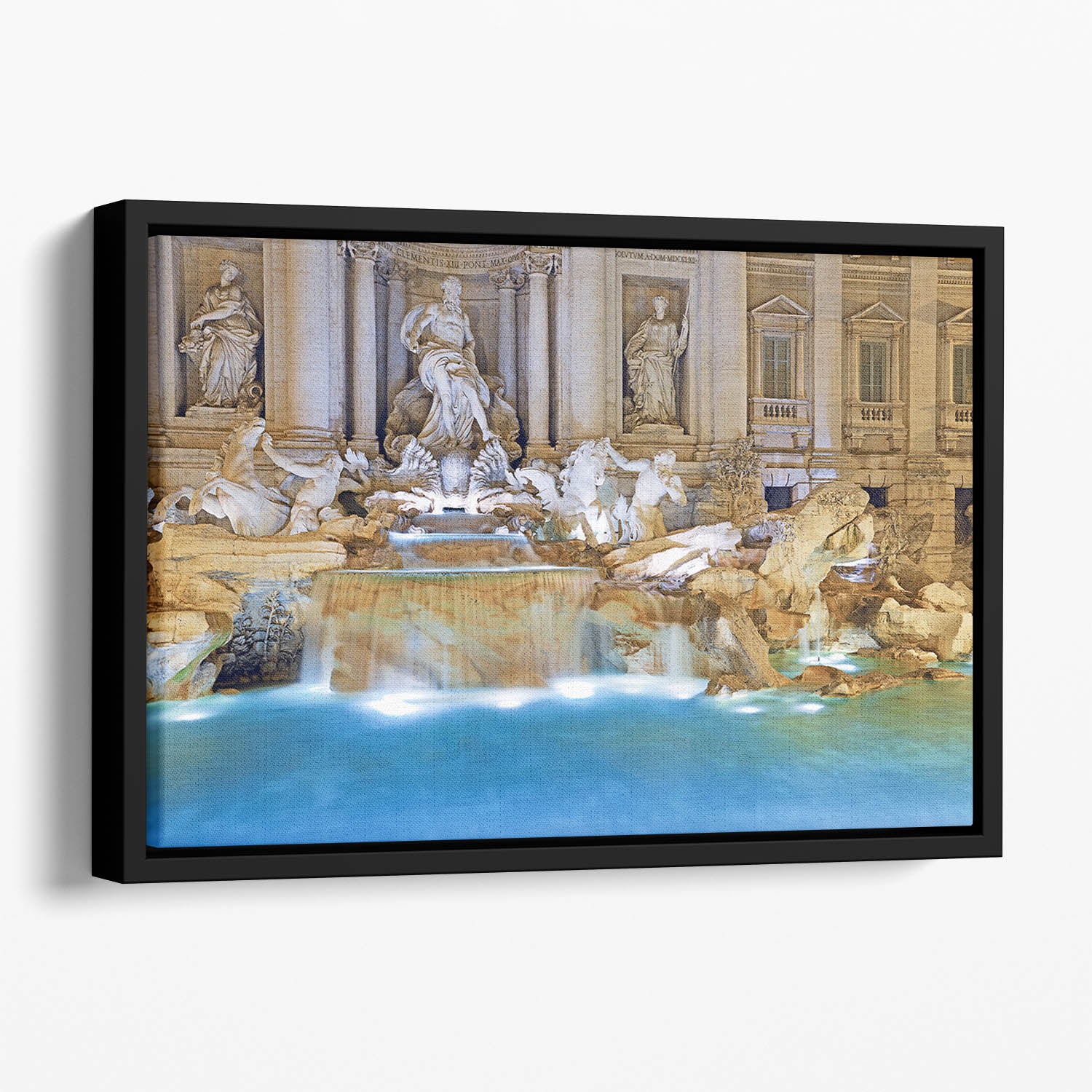 Trevi Fountain Rome Floating Framed Canvas