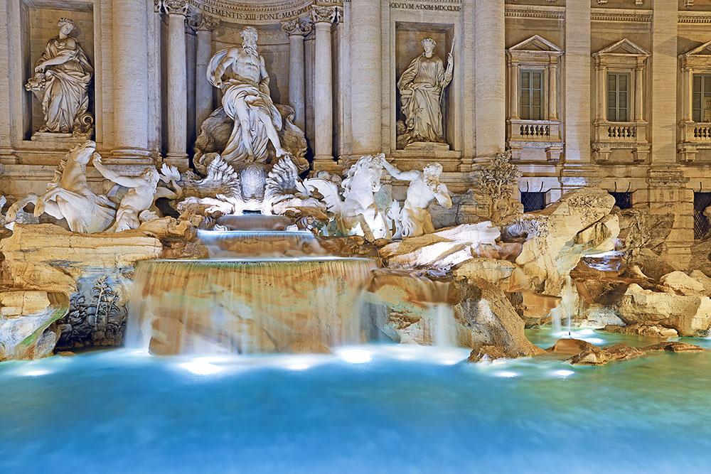 Trevi Fountain Rome Wall Mural Wallpaper - Canvas Art Rocks - 1