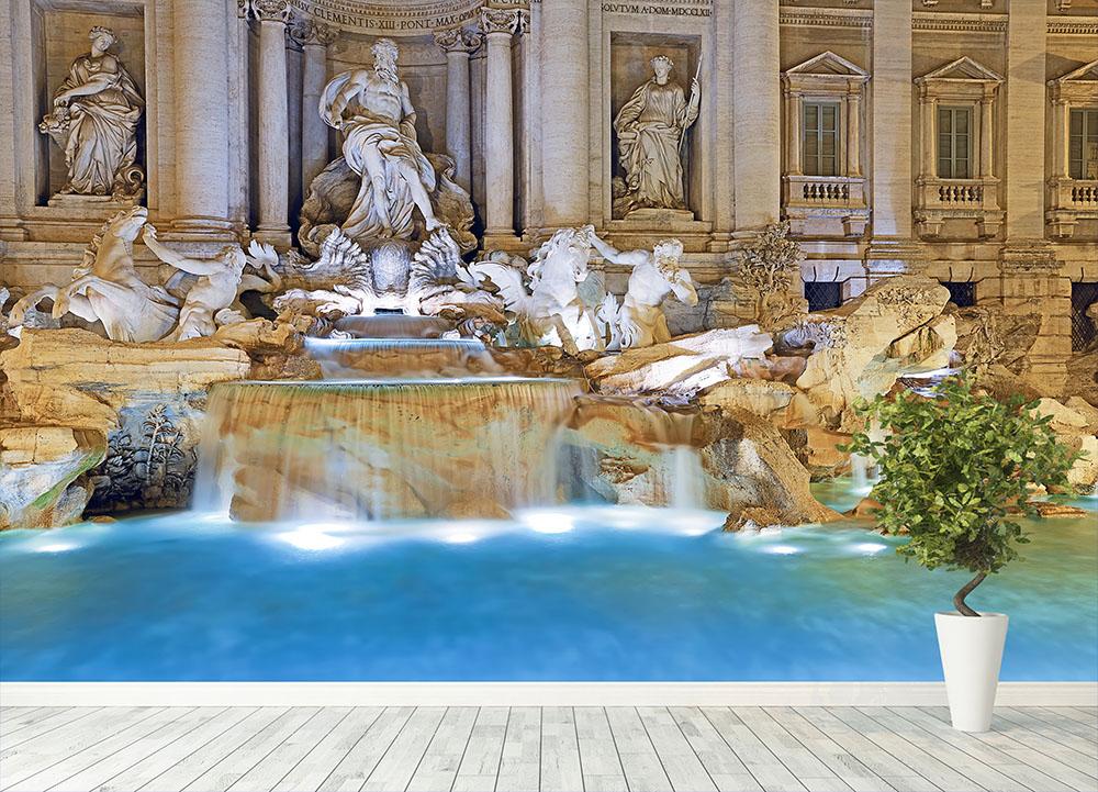 Trevi Fountain Rome Wall Mural Wallpaper - Canvas Art Rocks - 4
