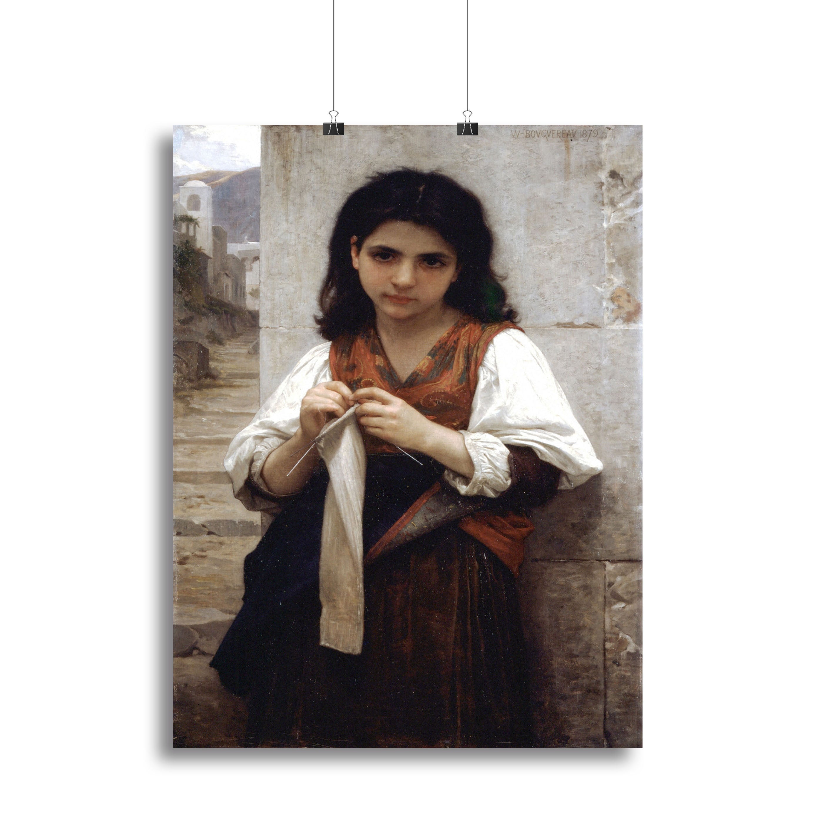 Tricoteuse By Bouguereau Canvas Print or Poster - Canvas Art Rocks - 2