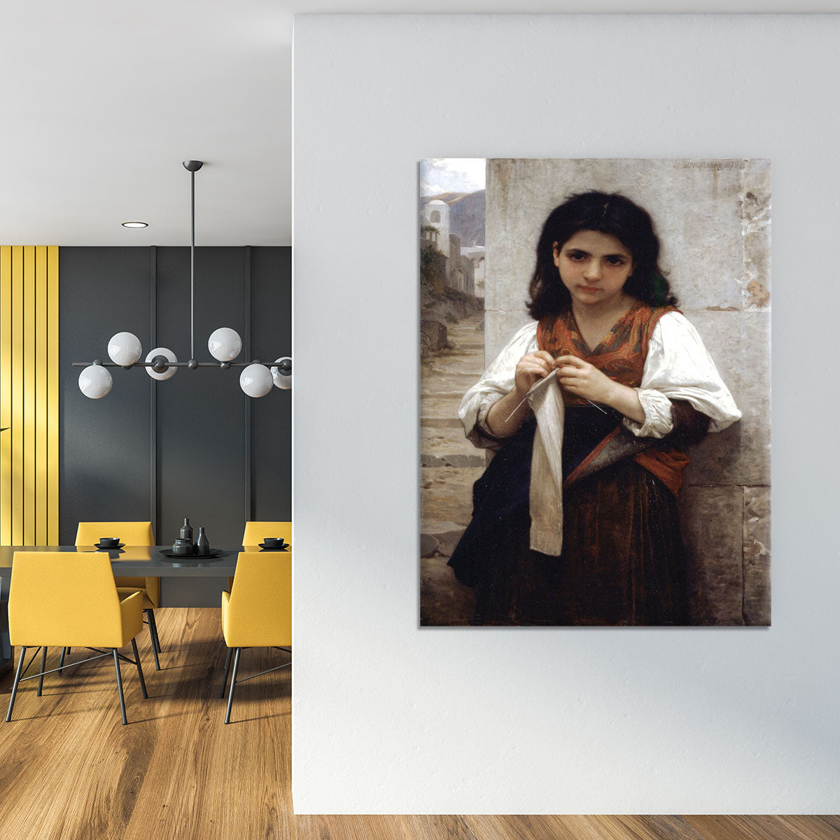 Tricoteuse By Bouguereau Canvas Print or Poster - Canvas Art Rocks - 4