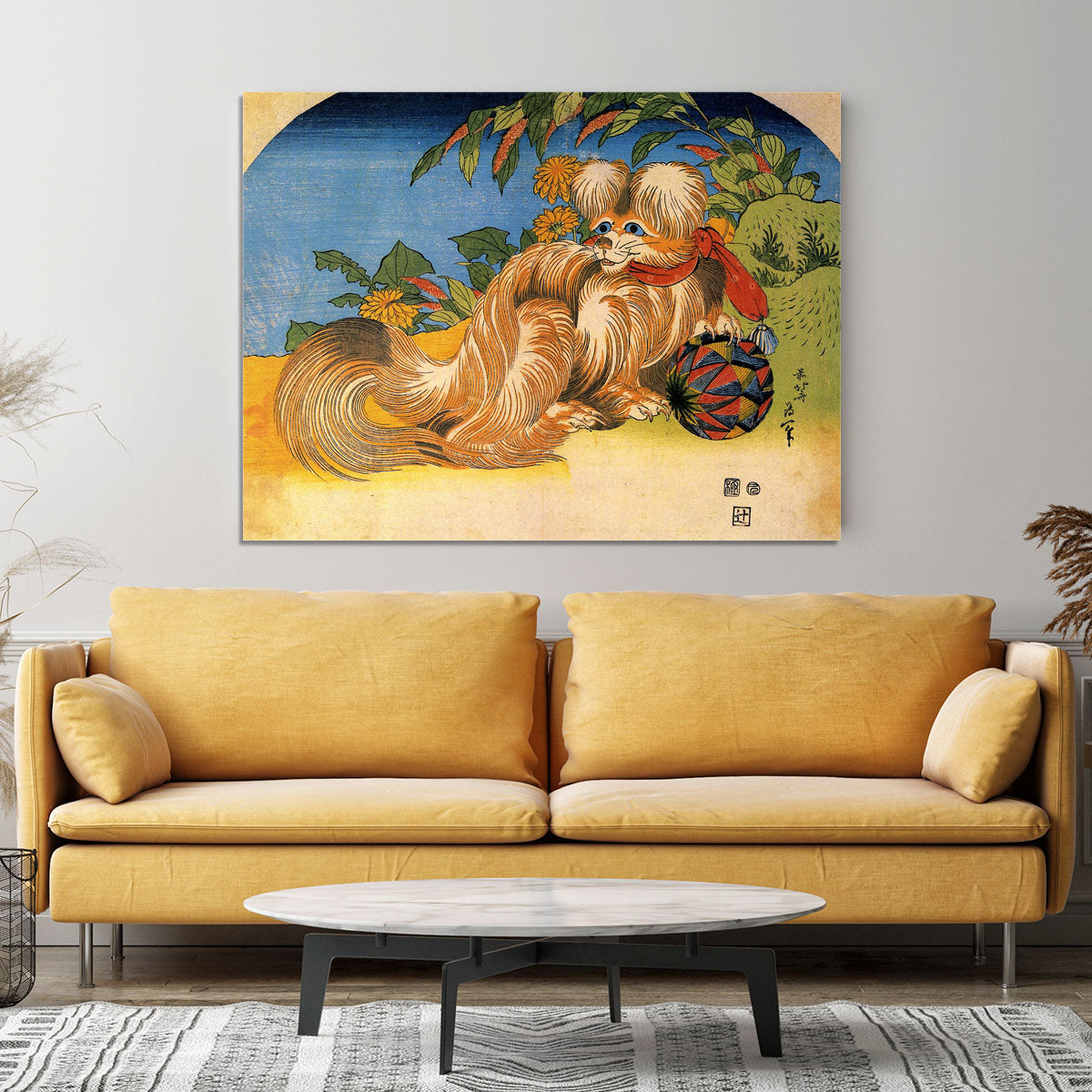 Tschin - the pet dog by Hokusai Canvas Print or Poster - Canvas Art Rocks - 4