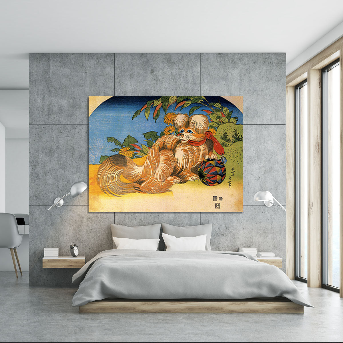 Tschin - the pet dog by Hokusai Canvas Print or Poster - Canvas Art Rocks - 5