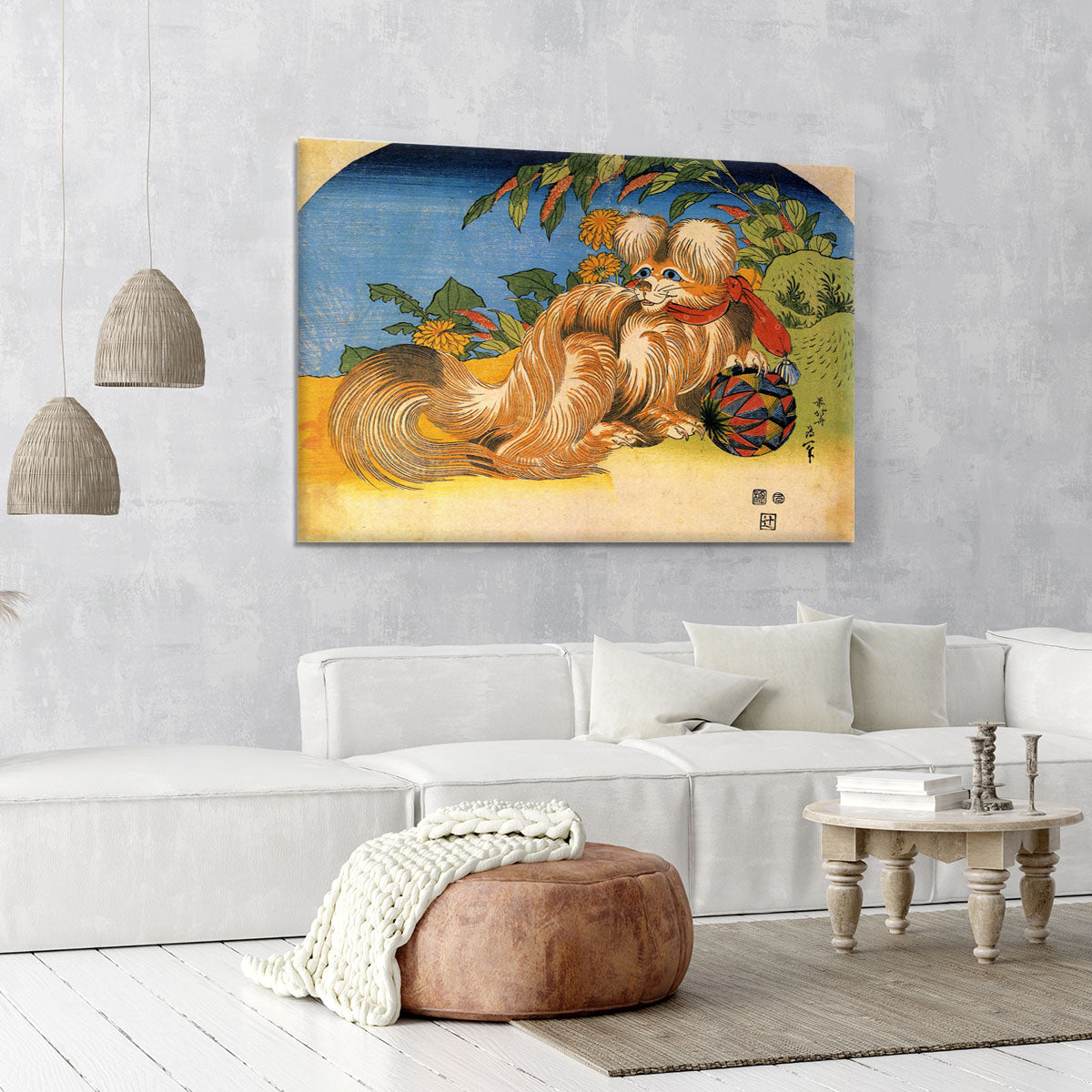 Tschin - the pet dog by Hokusai Canvas Print or Poster - Canvas Art Rocks - 6