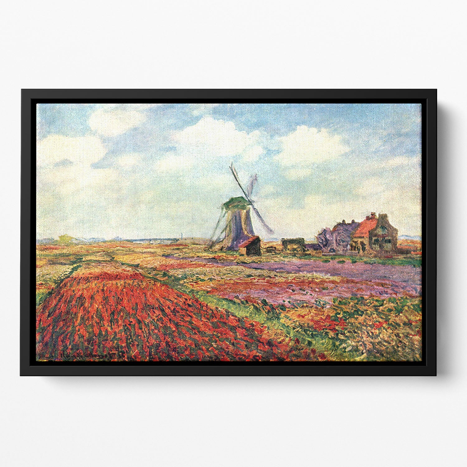 Tulips of Holland by Monet Floating Framed Canvas