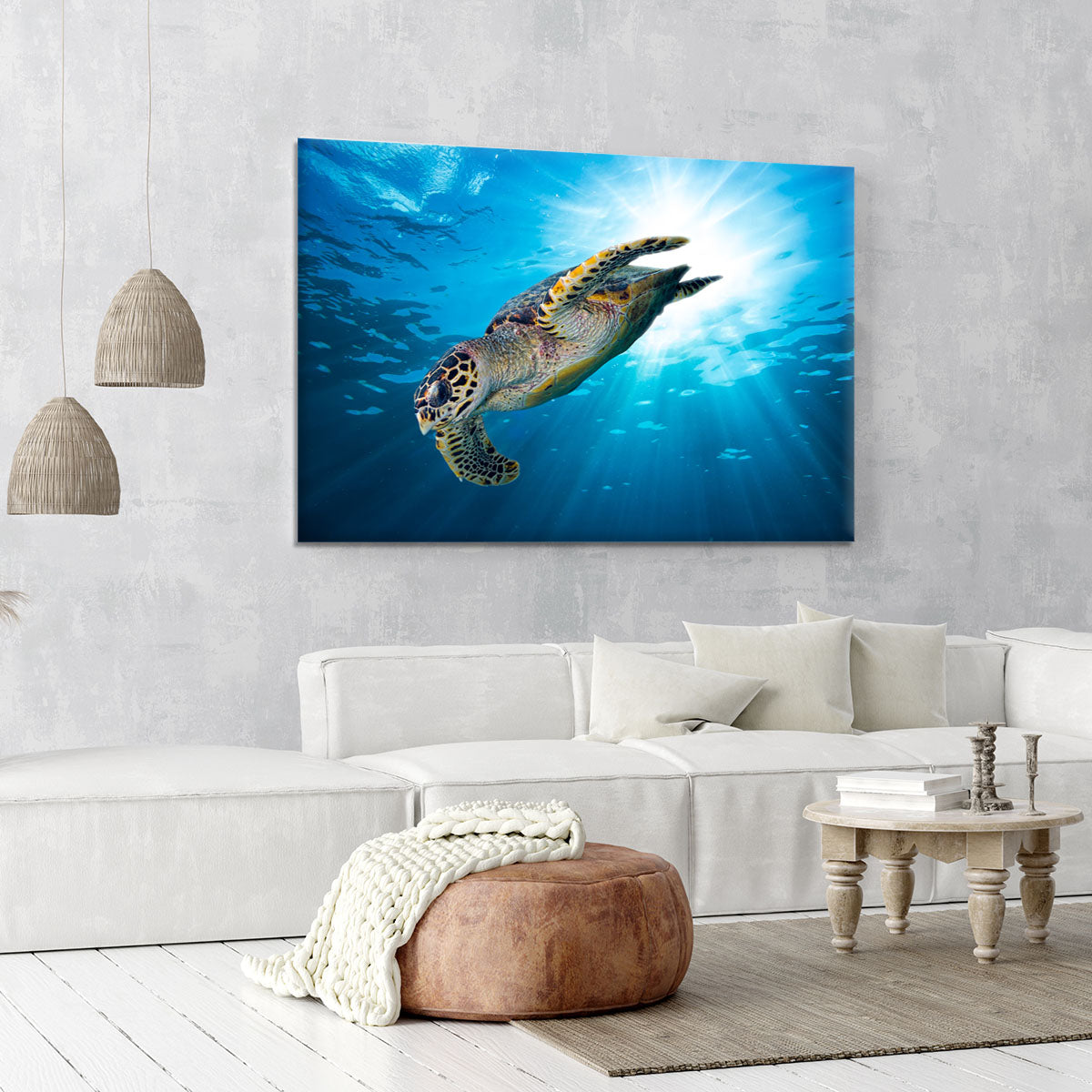 Turtle dive Canvas Print or Poster - Canvas Art Rocks - 6