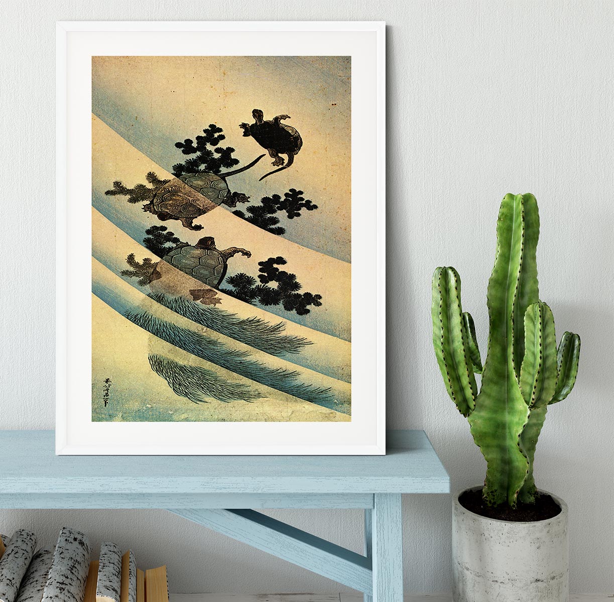 Turtles by Hokusai Framed Print - Canvas Art Rocks - 5