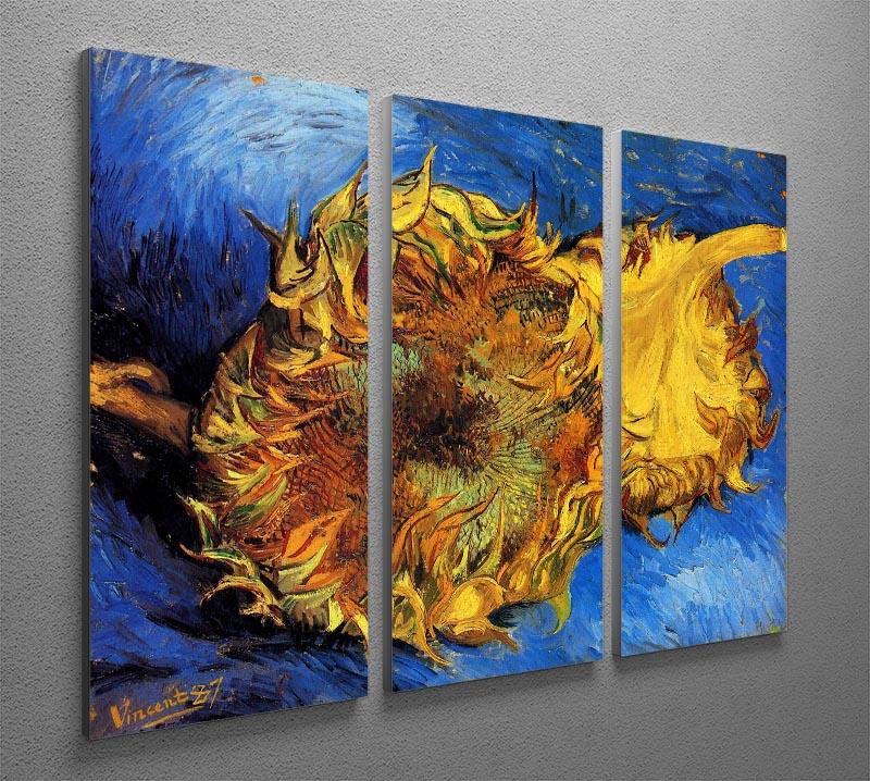 Two Cut Sunflowers 3 by Van Gogh 3 Split Panel Canvas Print - Canvas Art Rocks - 4