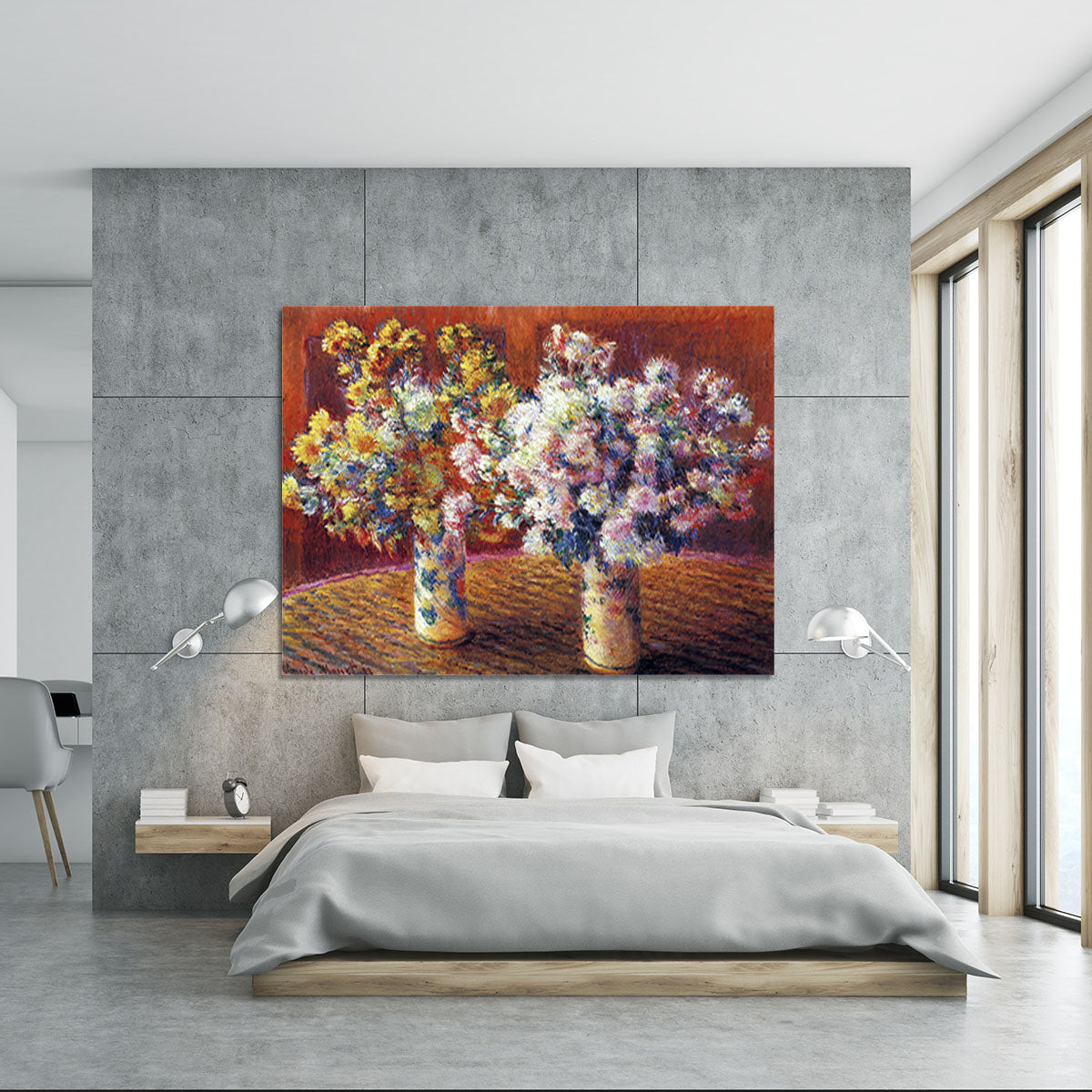Two vases with Chrysanthemums by Monet Canvas Print or Poster - Canvas Art Rocks - 5