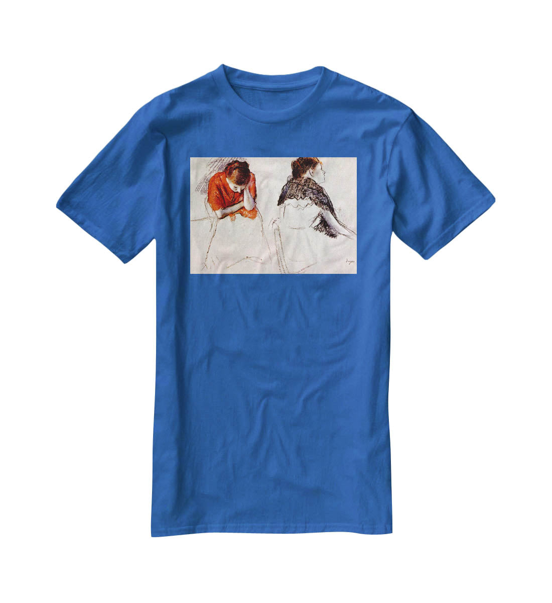 Two women seated by Degas T-Shirt - Canvas Art Rocks - 2
