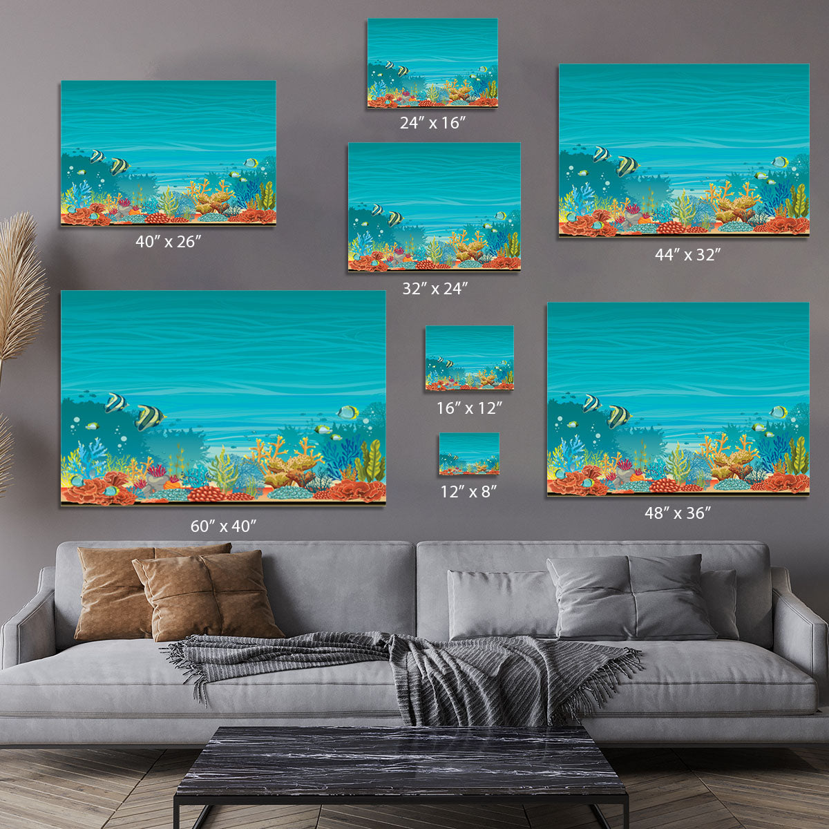 Underwater seascape Canvas Print or Poster - Canvas Art Rocks - 7