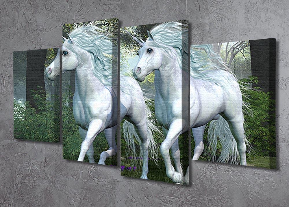 Unicorn Elm Forest 4 Split Panel Canvas - Canvas Art Rocks - 2