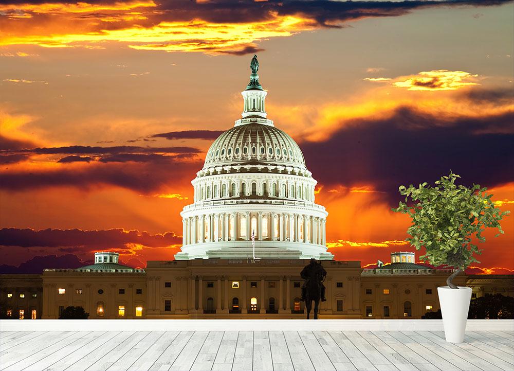 United States Capitol Building Wall Mural Wallpaper - Canvas Art Rocks - 4