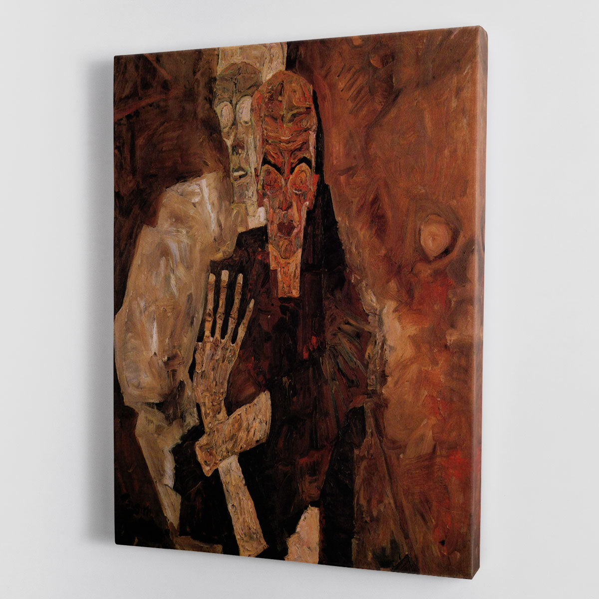 Unlicensed or even death and man by Egon Schiele Canvas Print or Poster - Canvas Art Rocks - 1