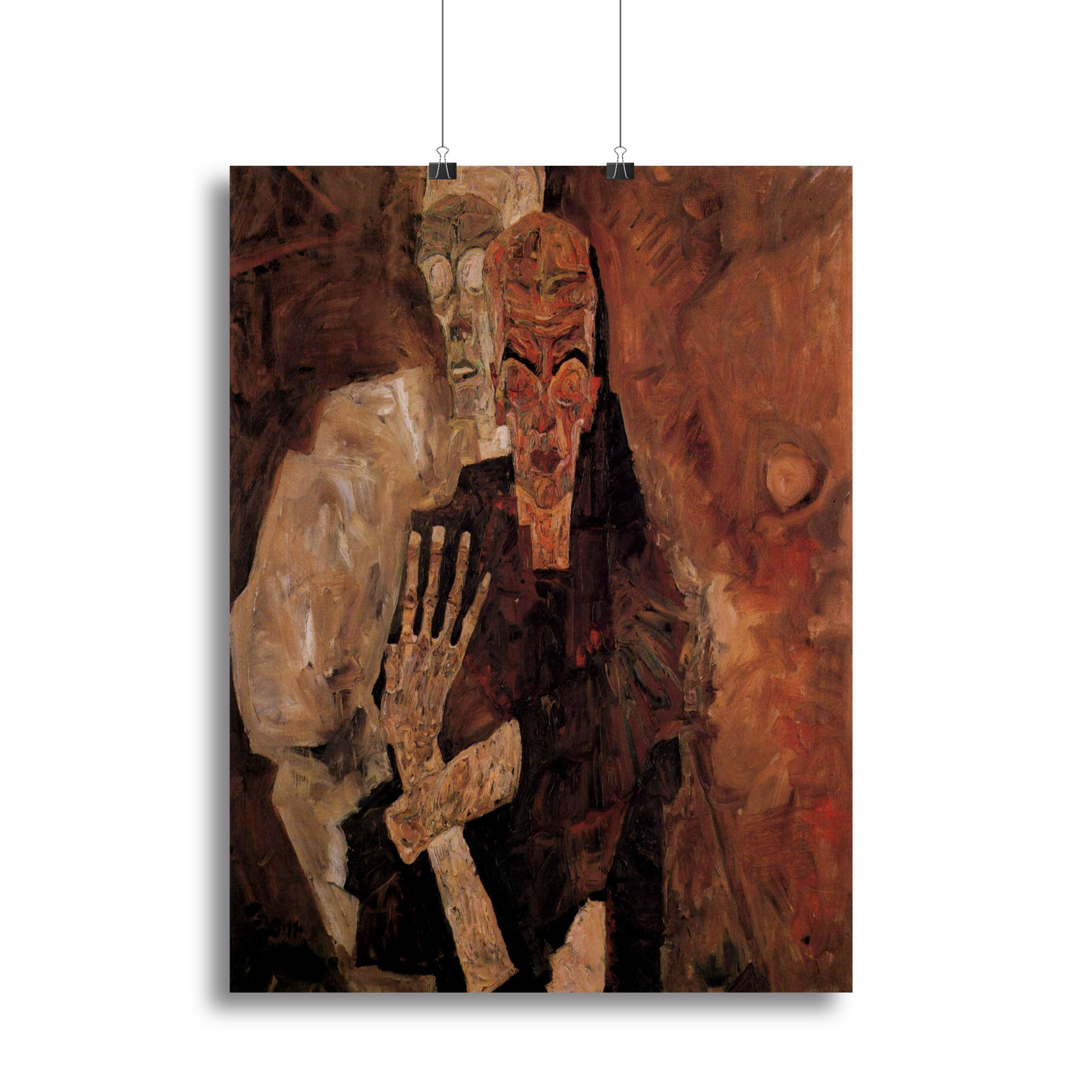 Unlicensed or even death and man by Egon Schiele Canvas Print or Poster - Canvas Art Rocks - 2