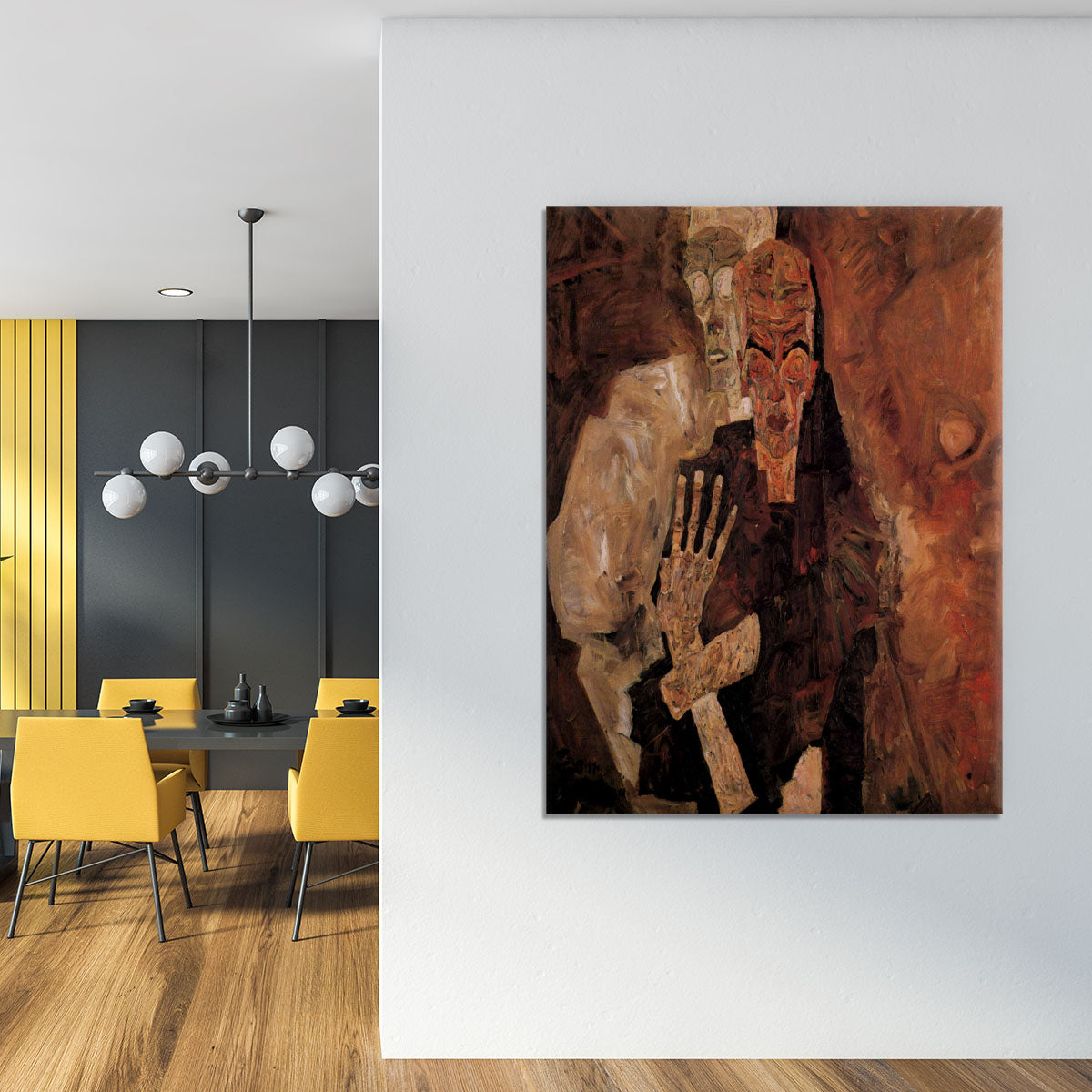 Unlicensed or even death and man by Egon Schiele Canvas Print or Poster - Canvas Art Rocks - 4