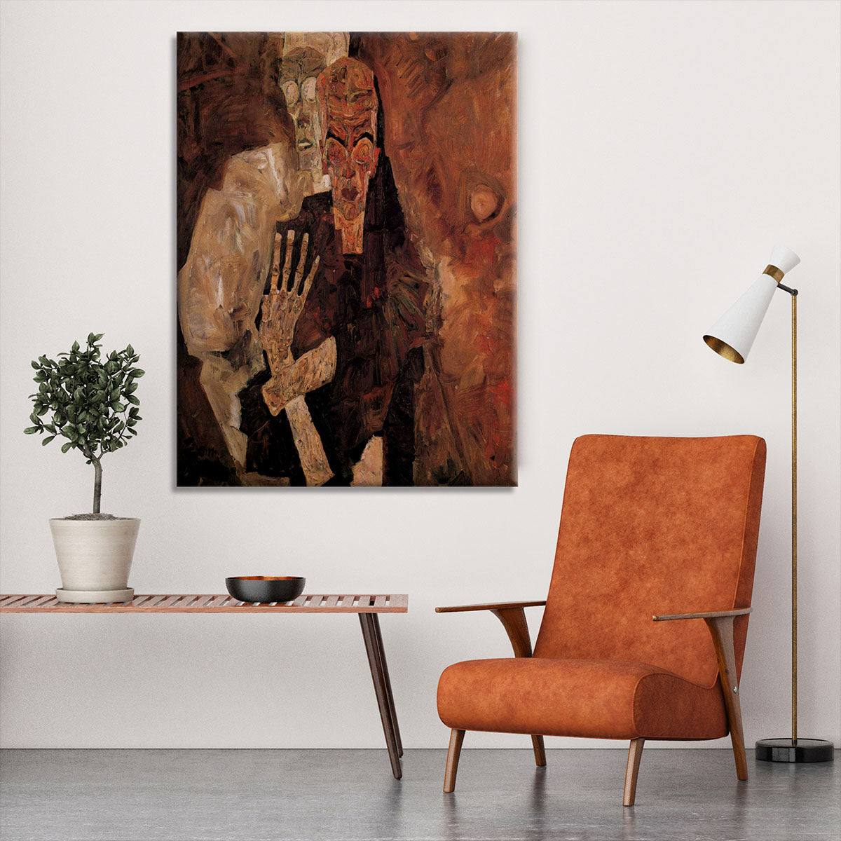 Unlicensed or even death and man by Egon Schiele Canvas Print or Poster - Canvas Art Rocks - 6