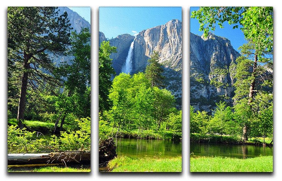 Upper Yosemite Falls 3 Split Panel Canvas Print - Canvas Art Rocks - 1