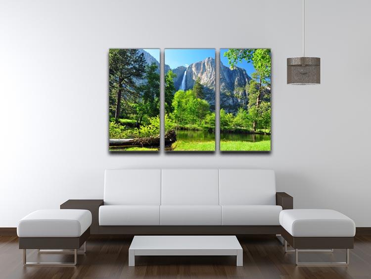 Upper Yosemite Falls 3 Split Panel Canvas Print - Canvas Art Rocks - 3
