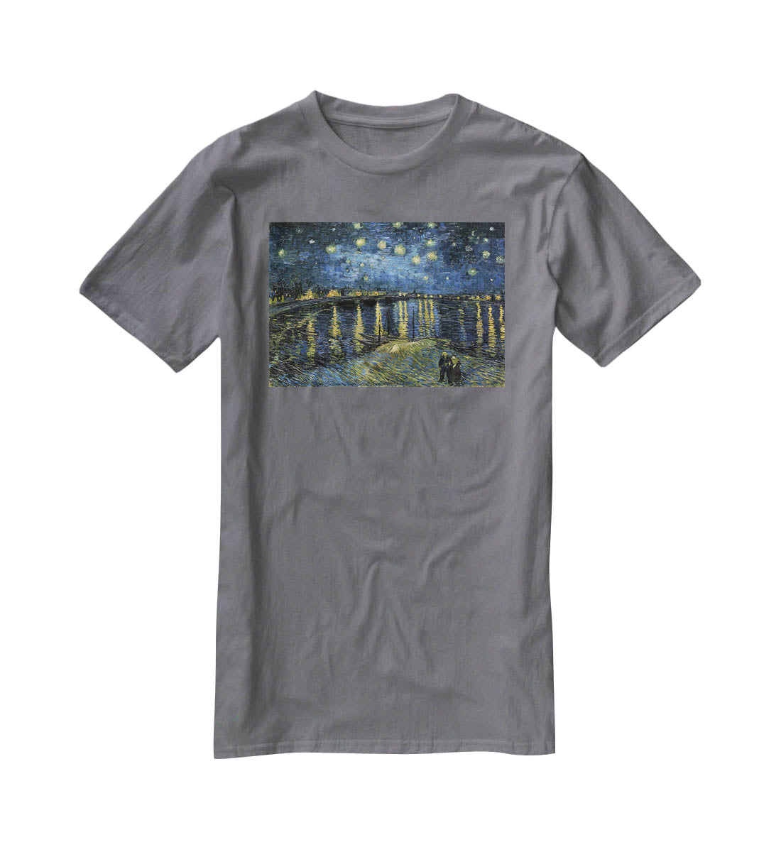 Van Gogh Starry Night over the Rhone T-Shirt - Canvas Art Rocks - 3