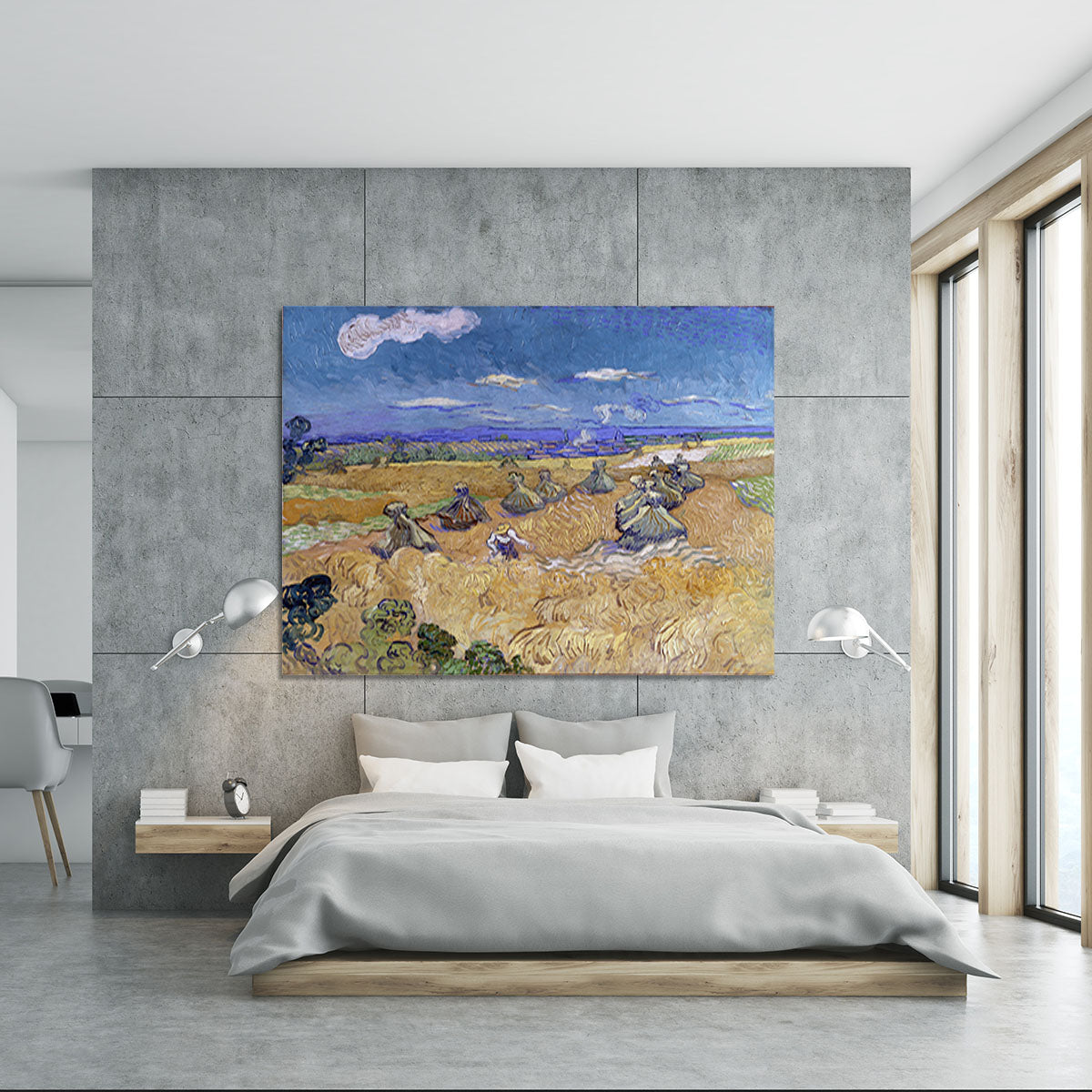 Van Gogh Wheat Fields with Reaper at Auvers Canvas Print or Poster - Canvas Art Rocks - 5