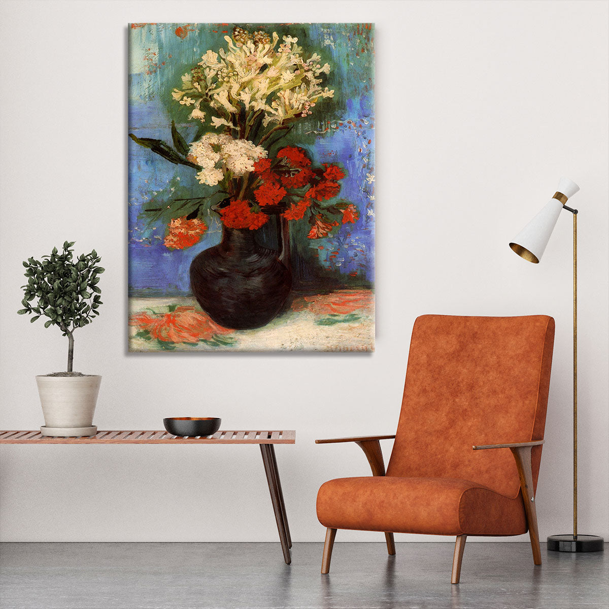 Vase with Carnations and Other Flowers by Van Gogh Canvas Print or Poster - Canvas Art Rocks - 6