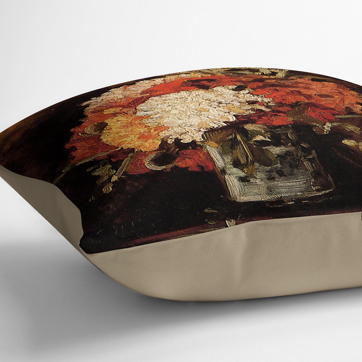 Vase with Carnations by Van Gogh Cushion
