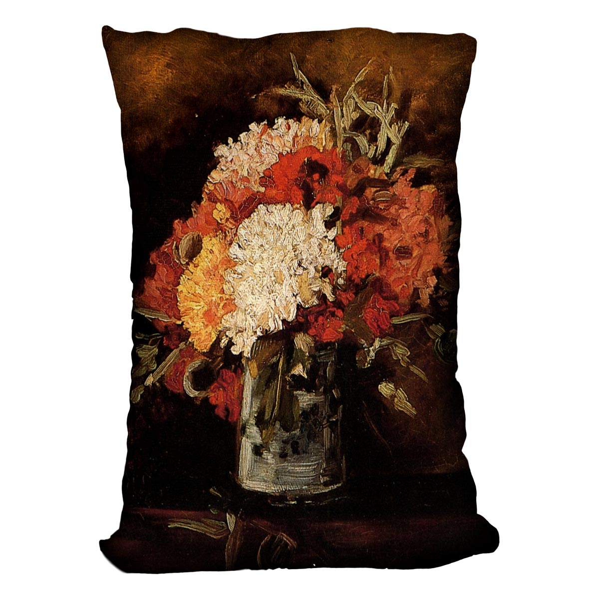 Vase with Carnations by Van Gogh Cushion
