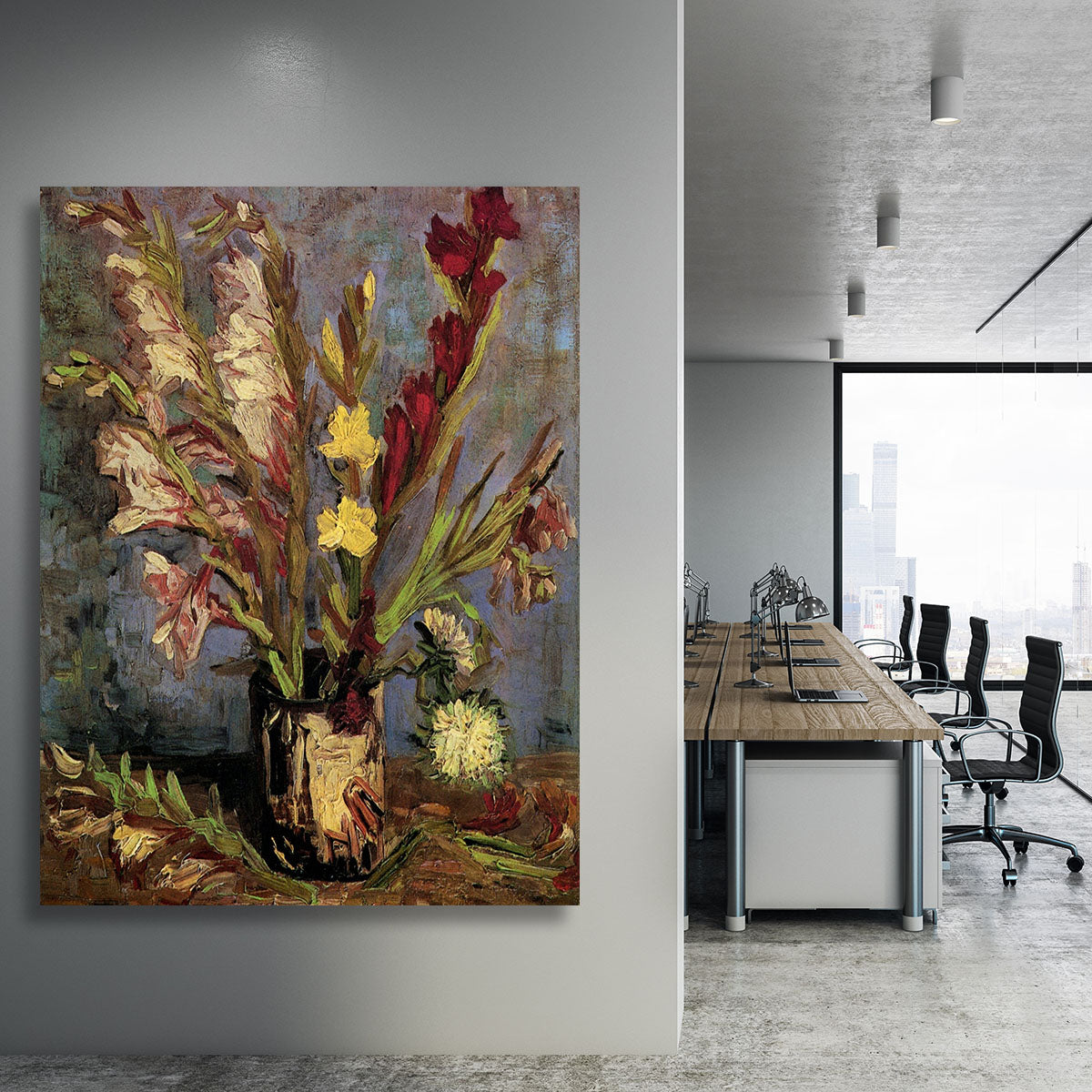 Vase with Gladioli 4 by Van Gogh Canvas Print or Poster - Canvas Art Rocks - 3