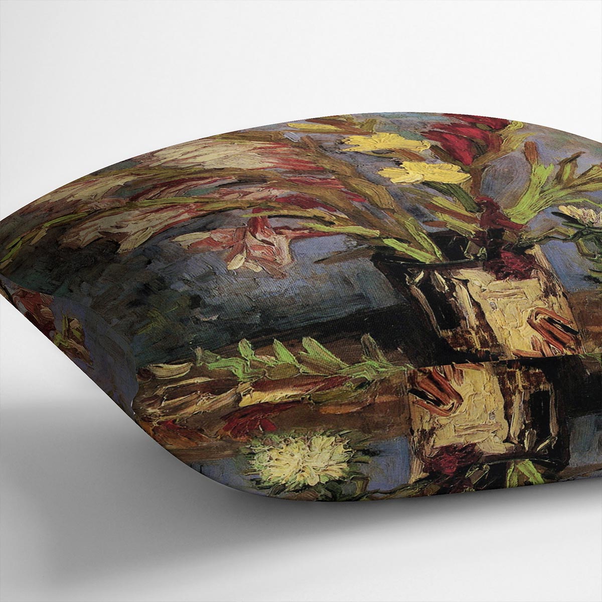 Vase with Gladioli 4 by Van Gogh Cushion