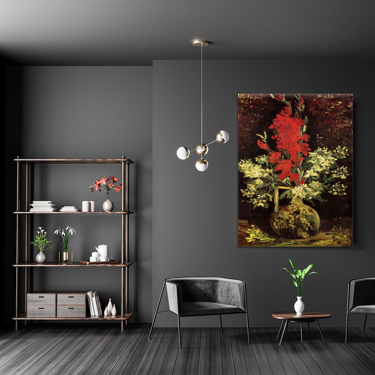 Vase with Gladioli and Carnations by Van Gogh Canvas Print or Poster - Canvas Art Rocks - 5