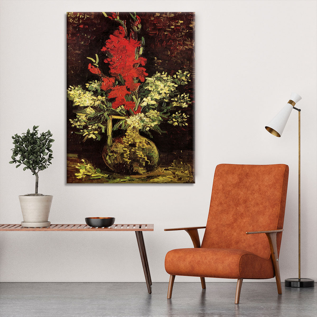 Vase with Gladioli and Carnations by Van Gogh Canvas Print or Poster - Canvas Art Rocks - 6