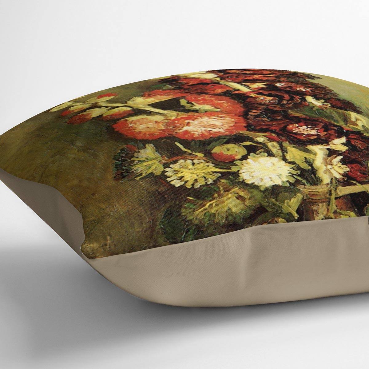 Vase with Hollyhocks by Van Gogh Cushion