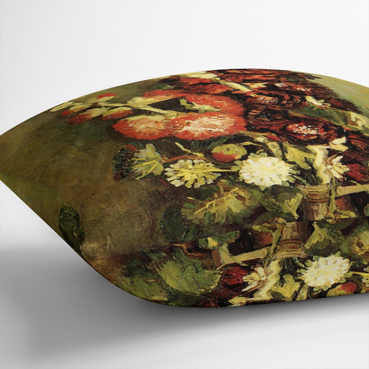 Vase with Hollyhocks by Van Gogh Cushion