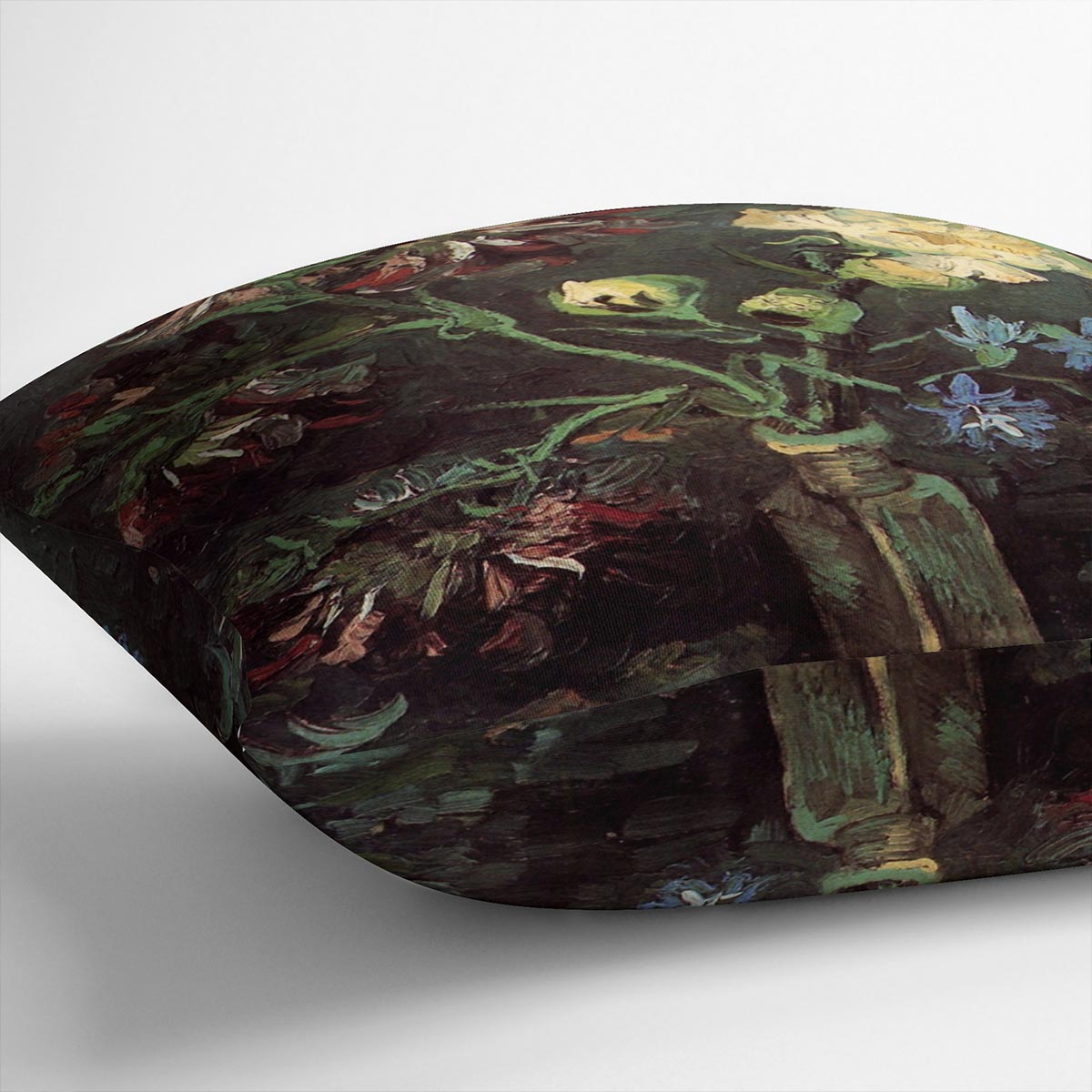 Vase with Myosotis and Peonies by Van Gogh Cushion